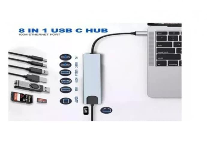 Adaptador Hub Usb Tipo C 8 En 1 Para Macbook Air P