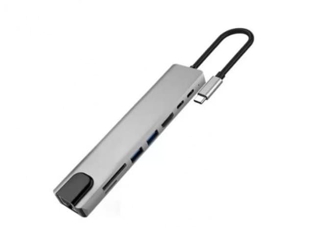 Adaptador Hub Usb Tipo C 8 En 1 Para Macbook Air P