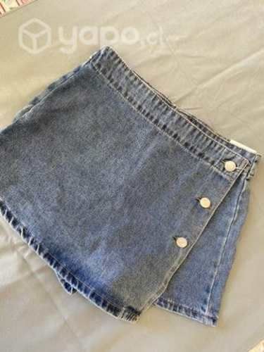 Falda short mezclilla