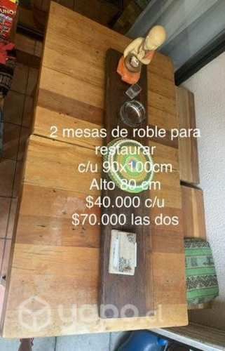 Mesas de roble para restaurar