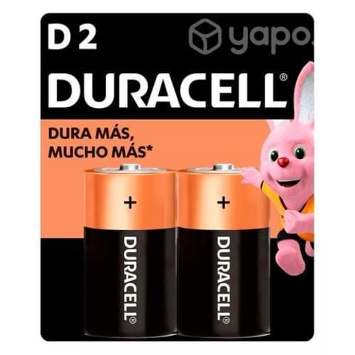 Pilas D2 LR20 1.5V Alcalina Duracell Durabilidad