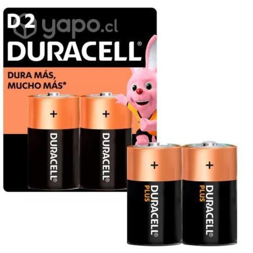Pilas D2 LR20 1.5V Alcalina Duracell Durabilidad