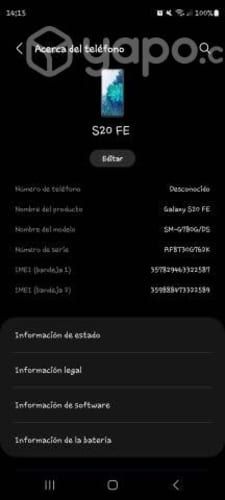 Samsung galaxy s20 FE