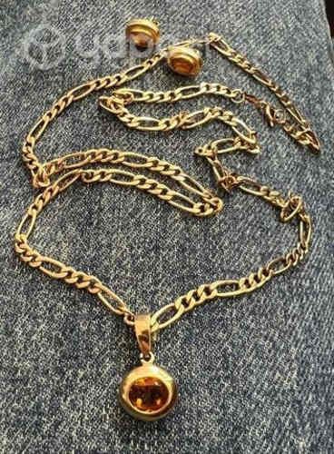 Gran Cadena Cartier Oro 14 k con Aros oro 18 k