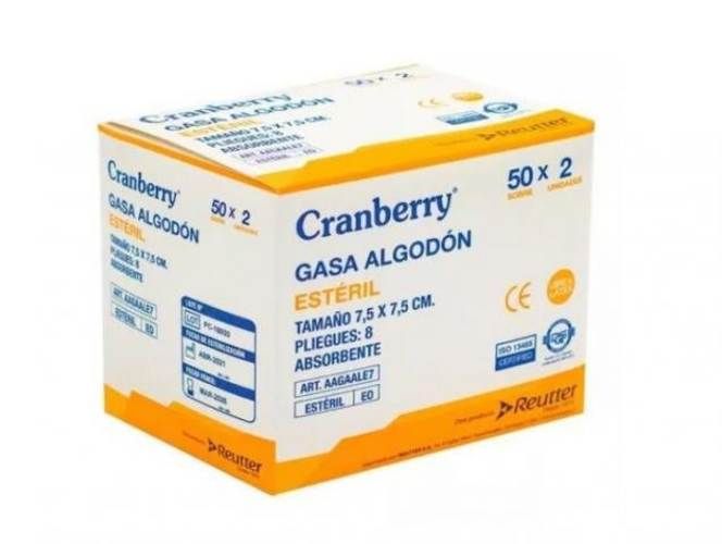 Caja Gasa de Algodón Estéril Tamaño 7,5x7,5 cm