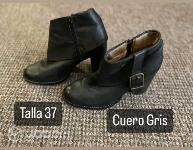 Zapato cuero gris