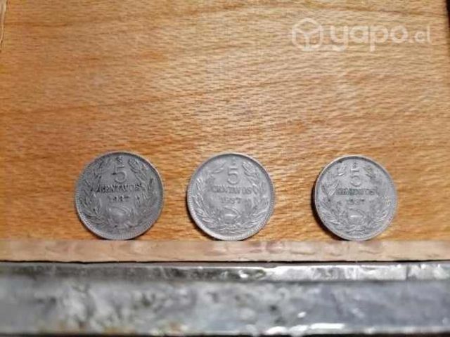 Monedas de 5 centavos chilenos 1922 - 1938