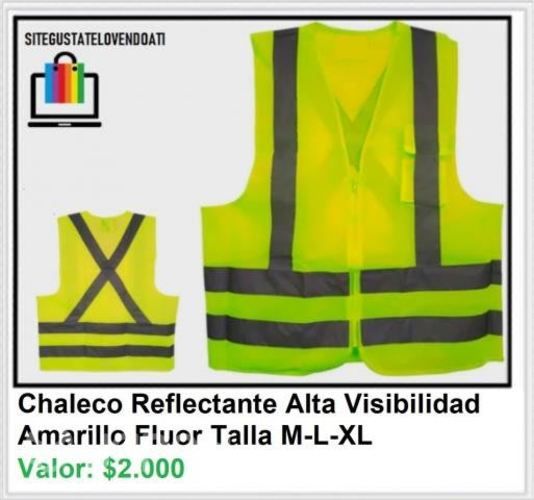 Chaleco Reflectante Alta Visibilidad Amarillo Flúo