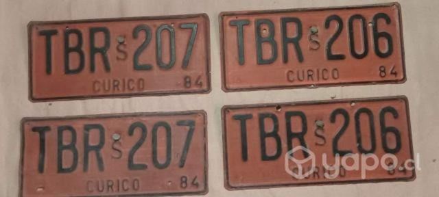 Placa patente antigua curico 1984