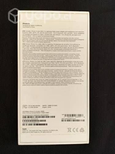 IPhone 14. - 128 Gb - Color Morado (Open Box)