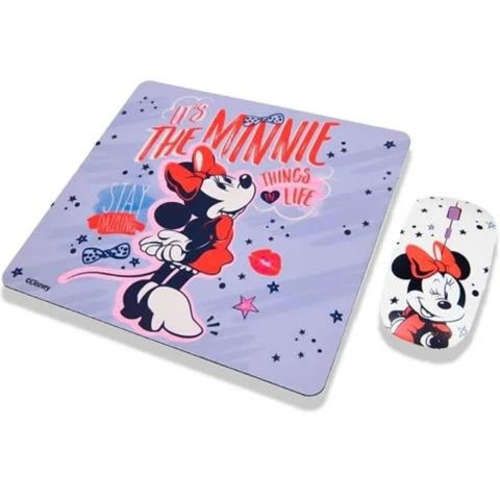 Kit mouse inalambrico y pad mouse minnie