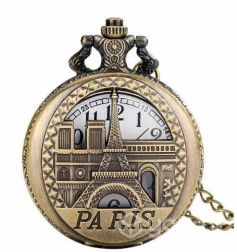 Reloj De Bolsillo Estilo Retro, París Torre Eiffel