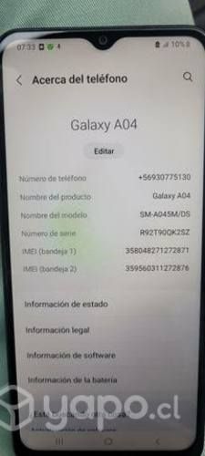 Sansung galaxy A04. 128 gb con dual sim.liberado p