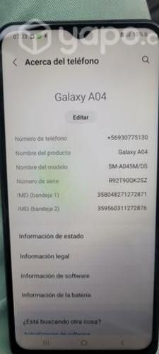 Sansung galaxy A04. 128 gb con dual sim.liberado p