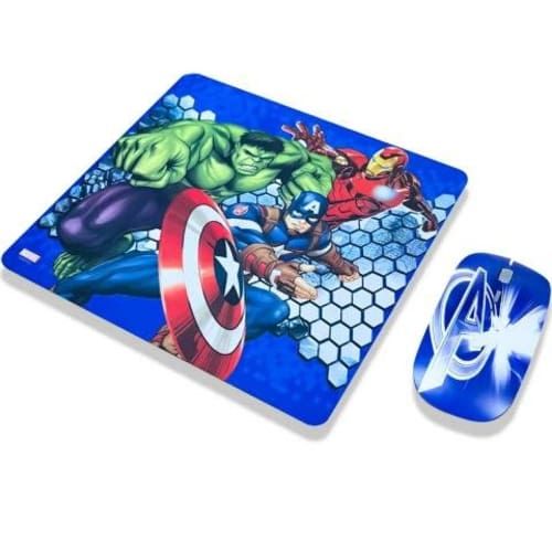 Kit mouse inalambrico y pad mouse avengers