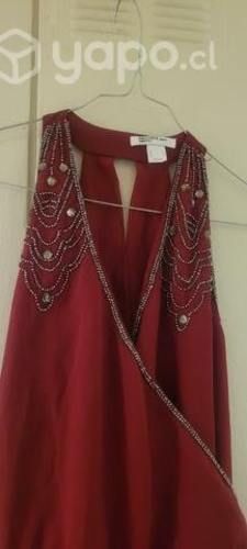 Vestido largo con toques de mostacillas