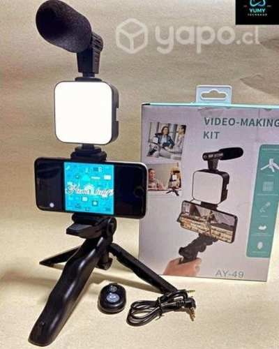 Kit de Grabación con Luz Led Micrófono - Trípode