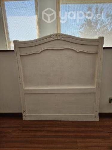 Respaldo madera tallado normando, plaxa y media