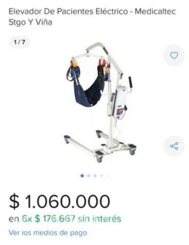Elevador de pacientes recargable y eléctrico