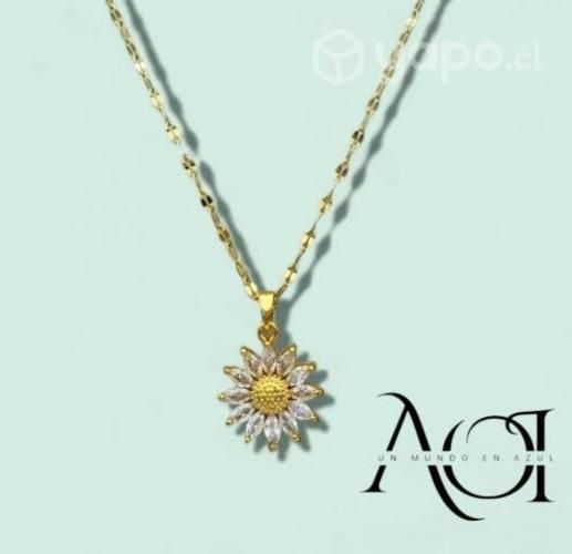 Collar de girasol chapado en oro