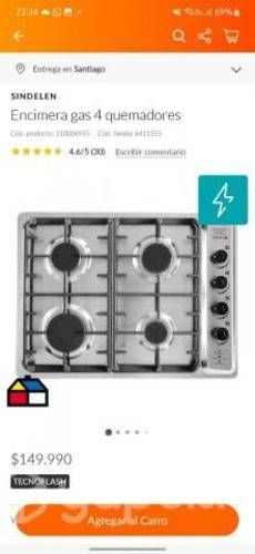 Encimera a gas nueva Sindelen CEG-4650IN