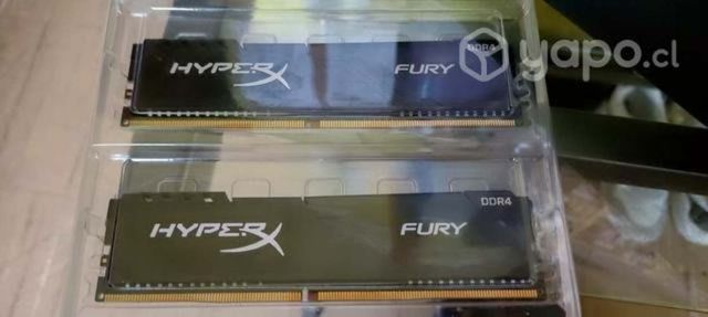 Memorias ram 8GB x 2 ddr4 hyperx Fury de 2666Mhz