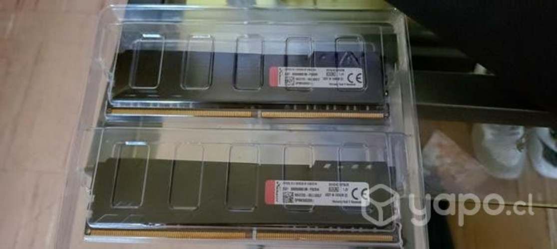 Memorias ram 8GB x 2 ddr4 hyperx Fury de 2666Mhz