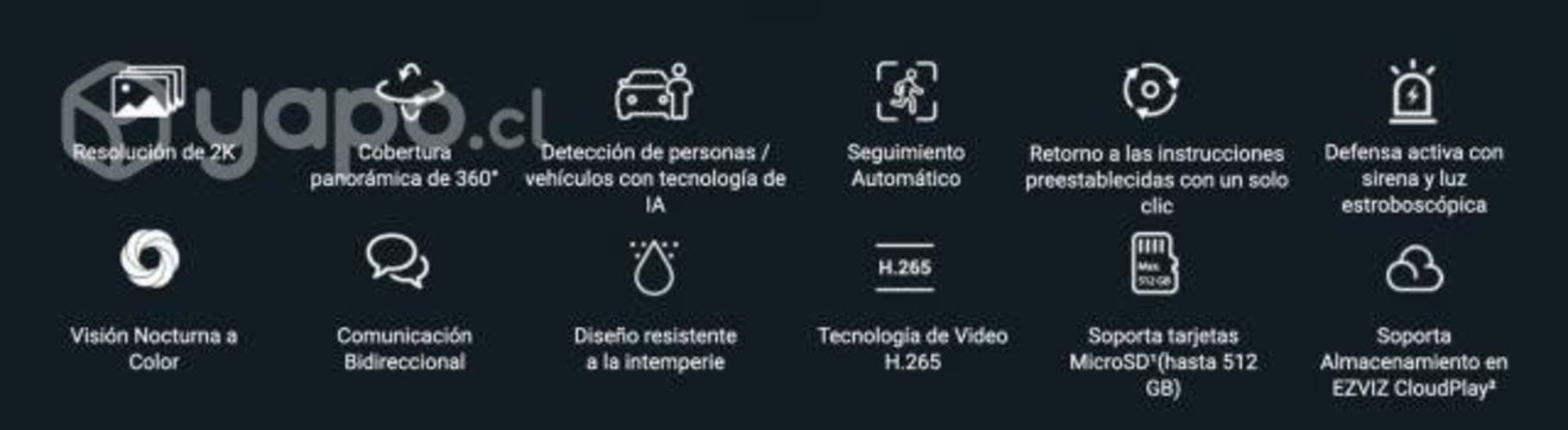 Cámara wifi ezviz h8 pro 2k