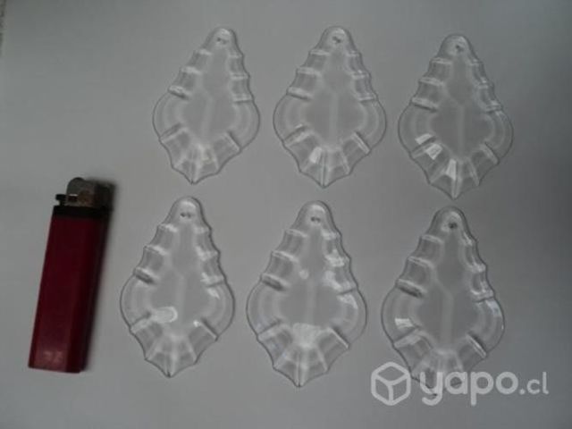 Pack 6 Caireles De Vidrio Transparente P/lámparas