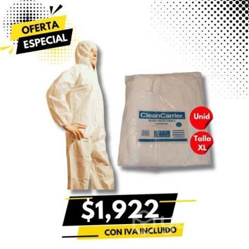 Buzo Desechable Laminado Talla M-L-XL Cleancarrier