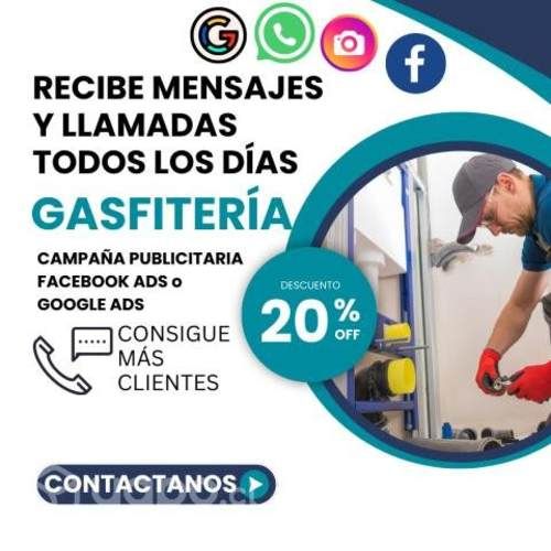 Anuncios Google Ads GASFITERIA y Facebook Ads