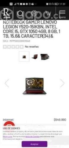 Notebook gamer Lenovo Legion Y520