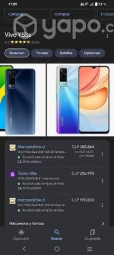 Celular Vivo Y53s DUAL SIM Color Azul Tornasol