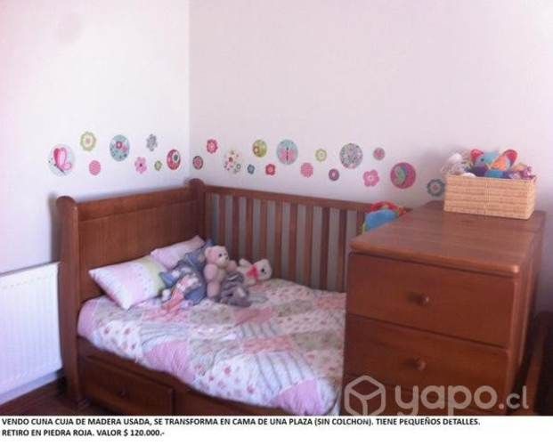 Cuna cuja de madera usada