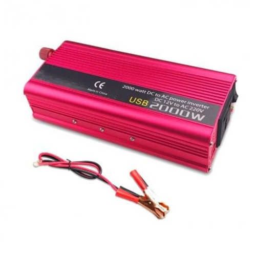 Inversor Voltaje Auto 2000w DC 12v - AC 220v Porta