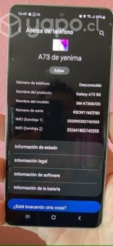 Teléfono Samsung A73 5G