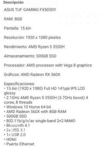 Notebook gamer asus fx505dy