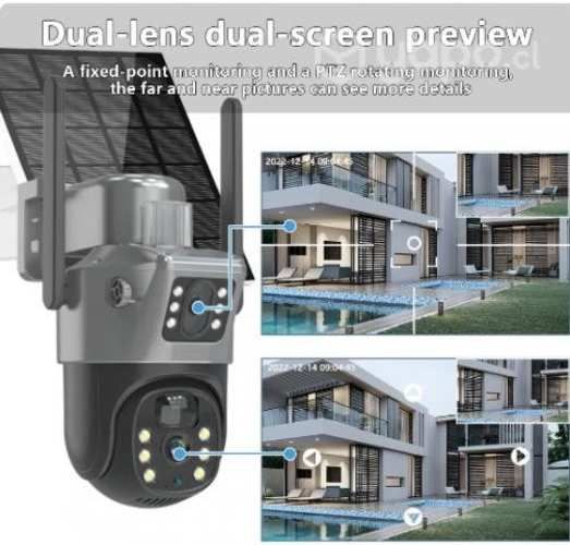 Camara de seguridad solar 4g 8mp dual +128gb