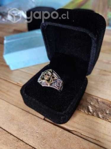 Anillo ajustable de calavera plata tailandesa S925