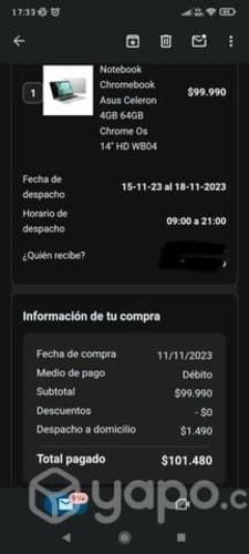 Notebook Asus Chromebook