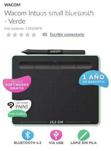 Wacom studios Small Color verde