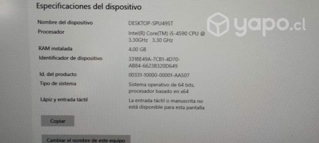 Computador escritorio I5