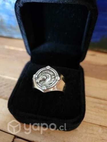 Anillo ajustab de caballo de plata tailandesa S925