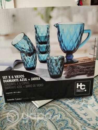 Juego de Vasos y jarra azul