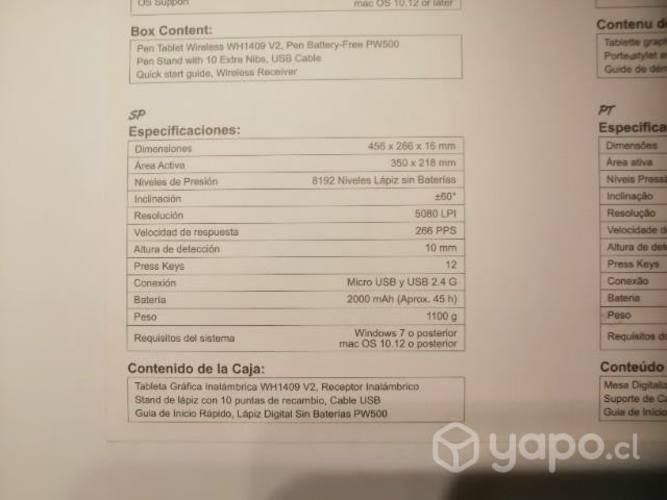 Tableta gráfica huion casi nueva