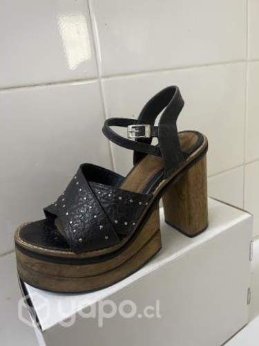 Tacones plataforma de madera