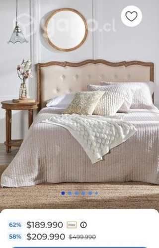 Hermoso Respaldo cama 2 plazas capitone nuevo!