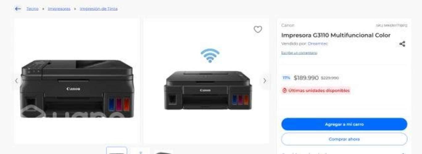Impresora Nueva Multifuncional Pixma G3110,