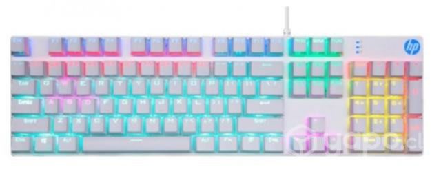 Teclado hp gamer mecanico blanco rgb gk400f