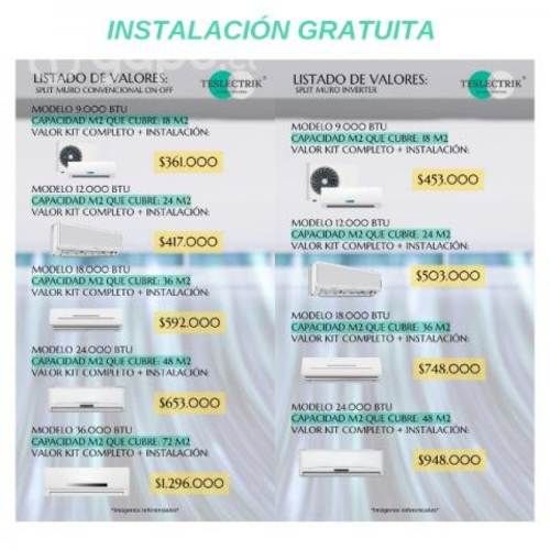 Kit aire acondicionado 9.000BTU + instalación